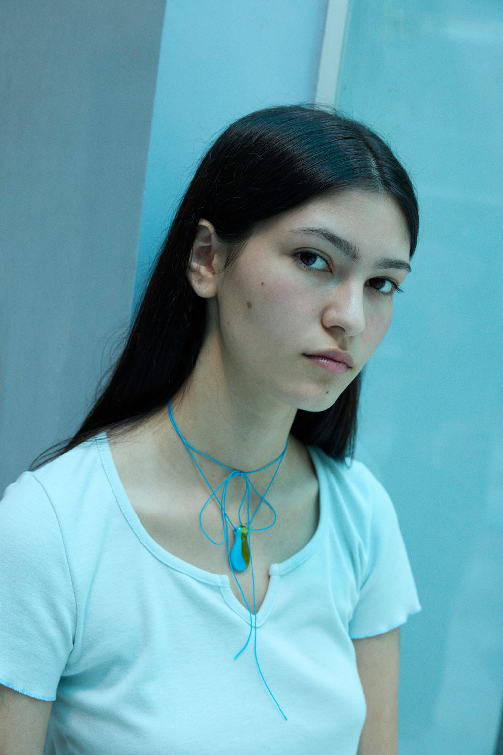 Collar Caramelo Azul y Verde