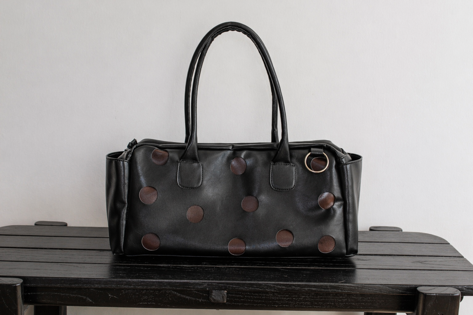 Cartera Trabajo Lunares Marrón