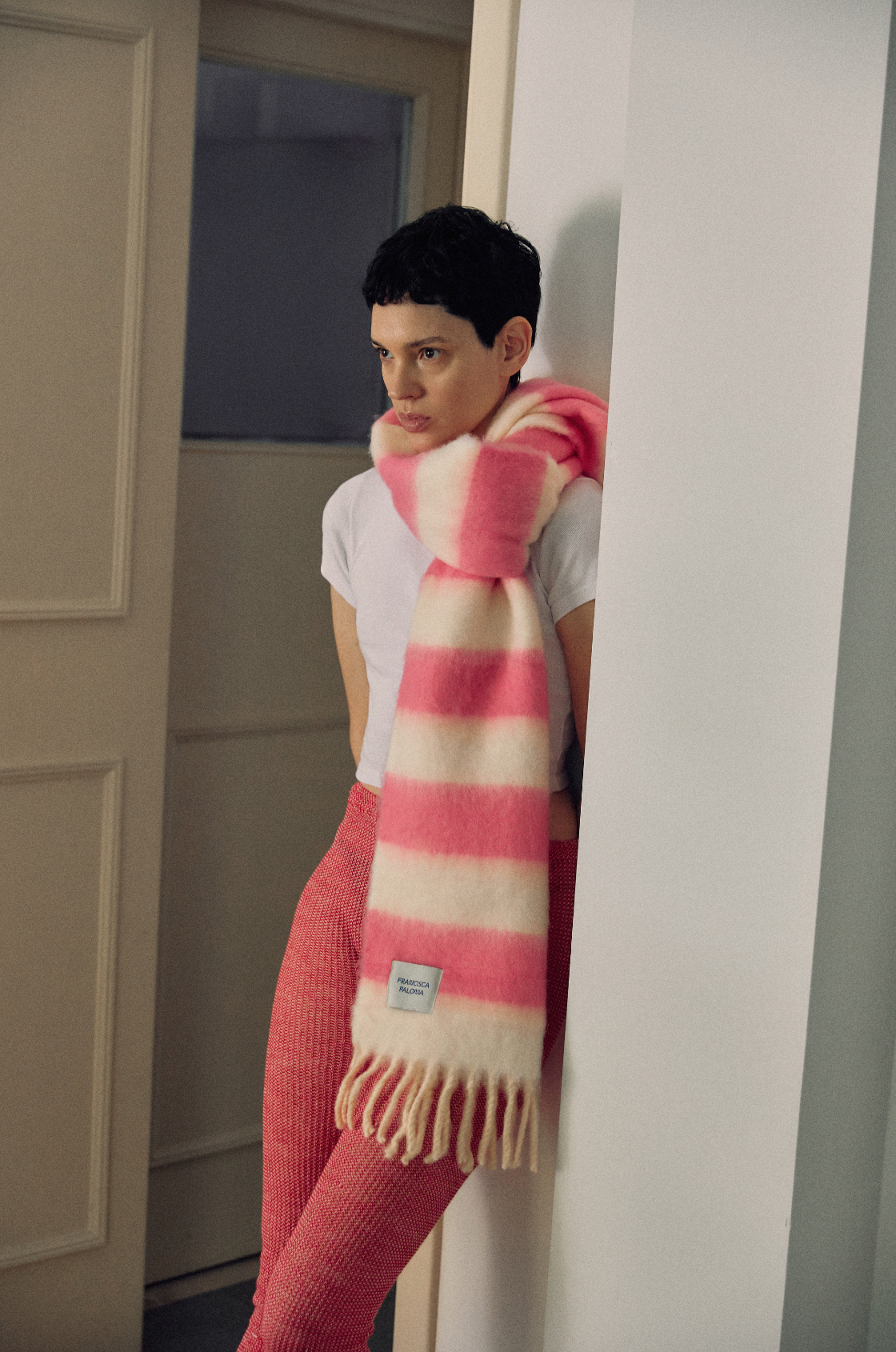 Bufanda Amiga Rosa y Crudo