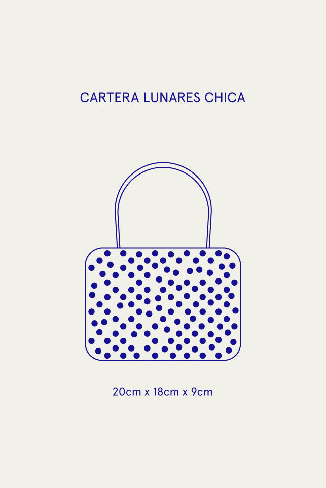 Cartera Lunares Chica Azul