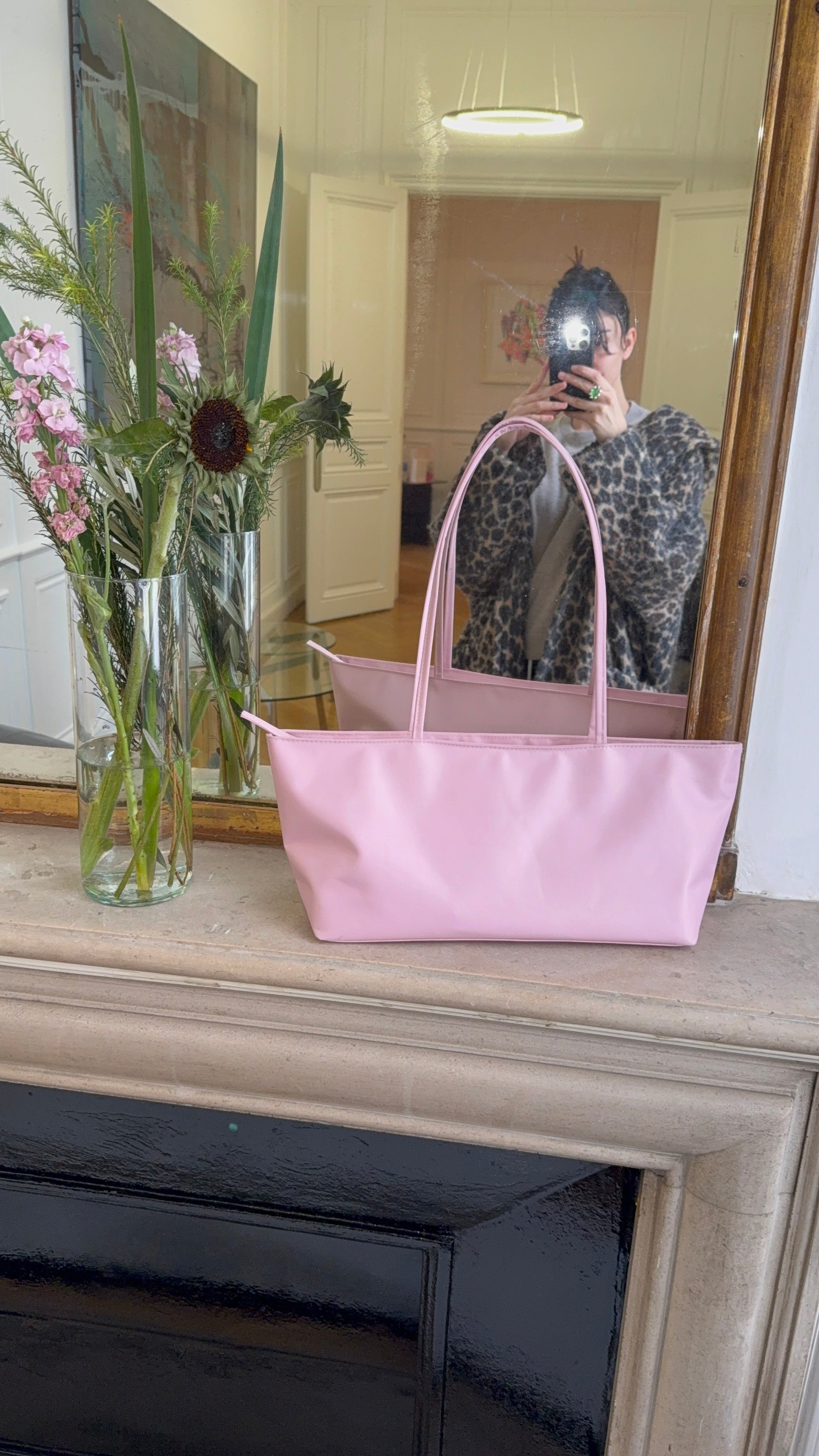 Cartera Fina Grande Rosa
