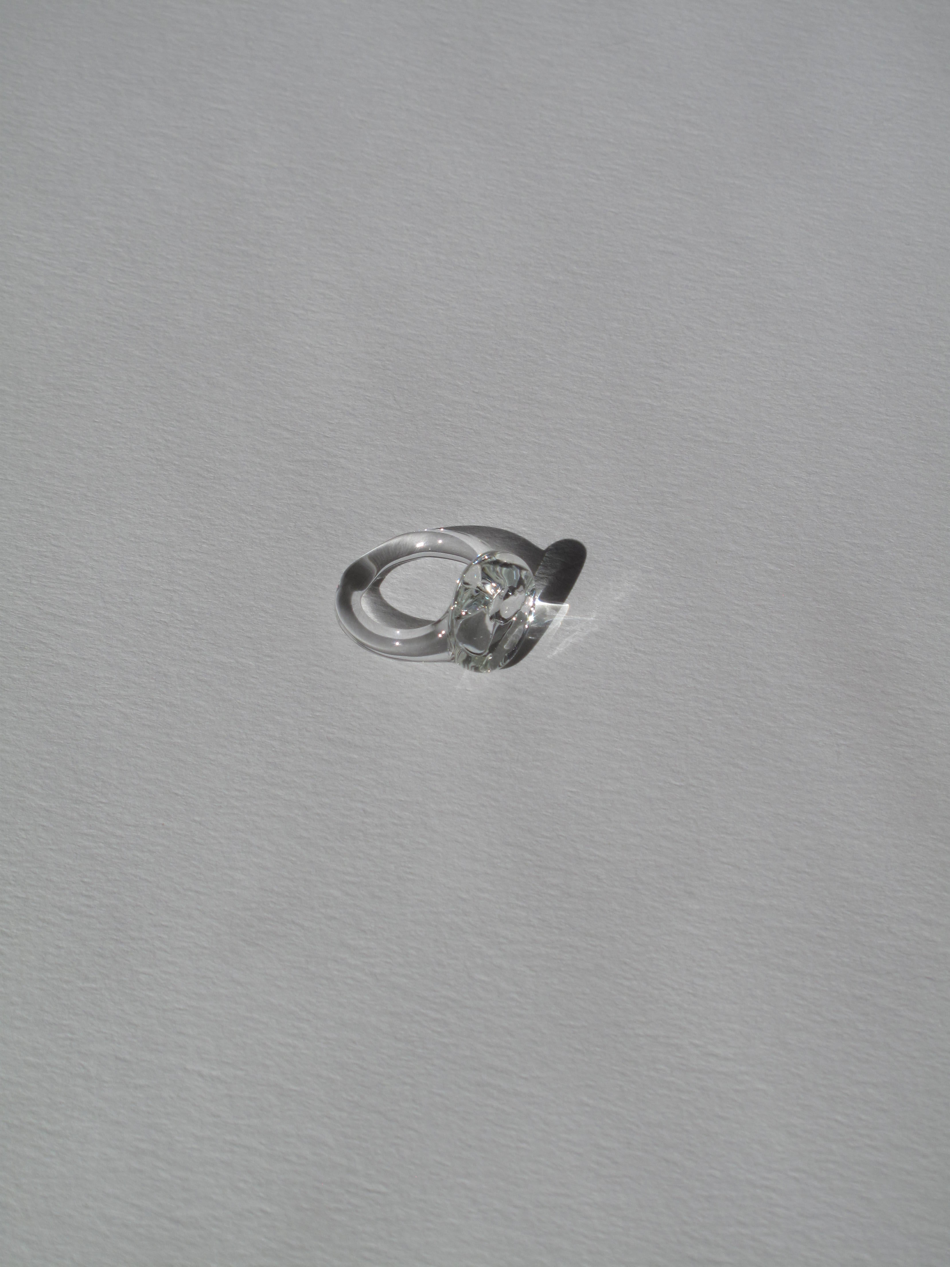 Anillo Botón Transparente