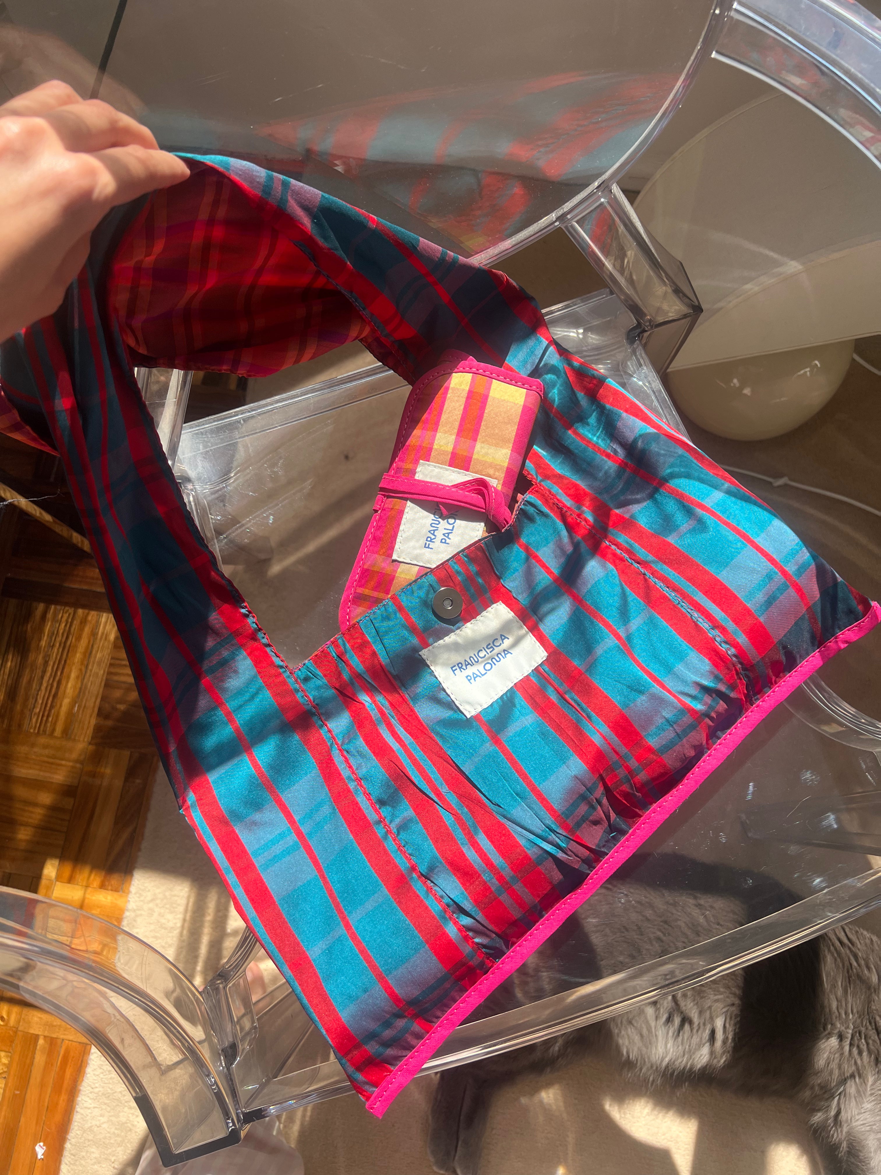 Cartera Combinada Naranja y Turquesa