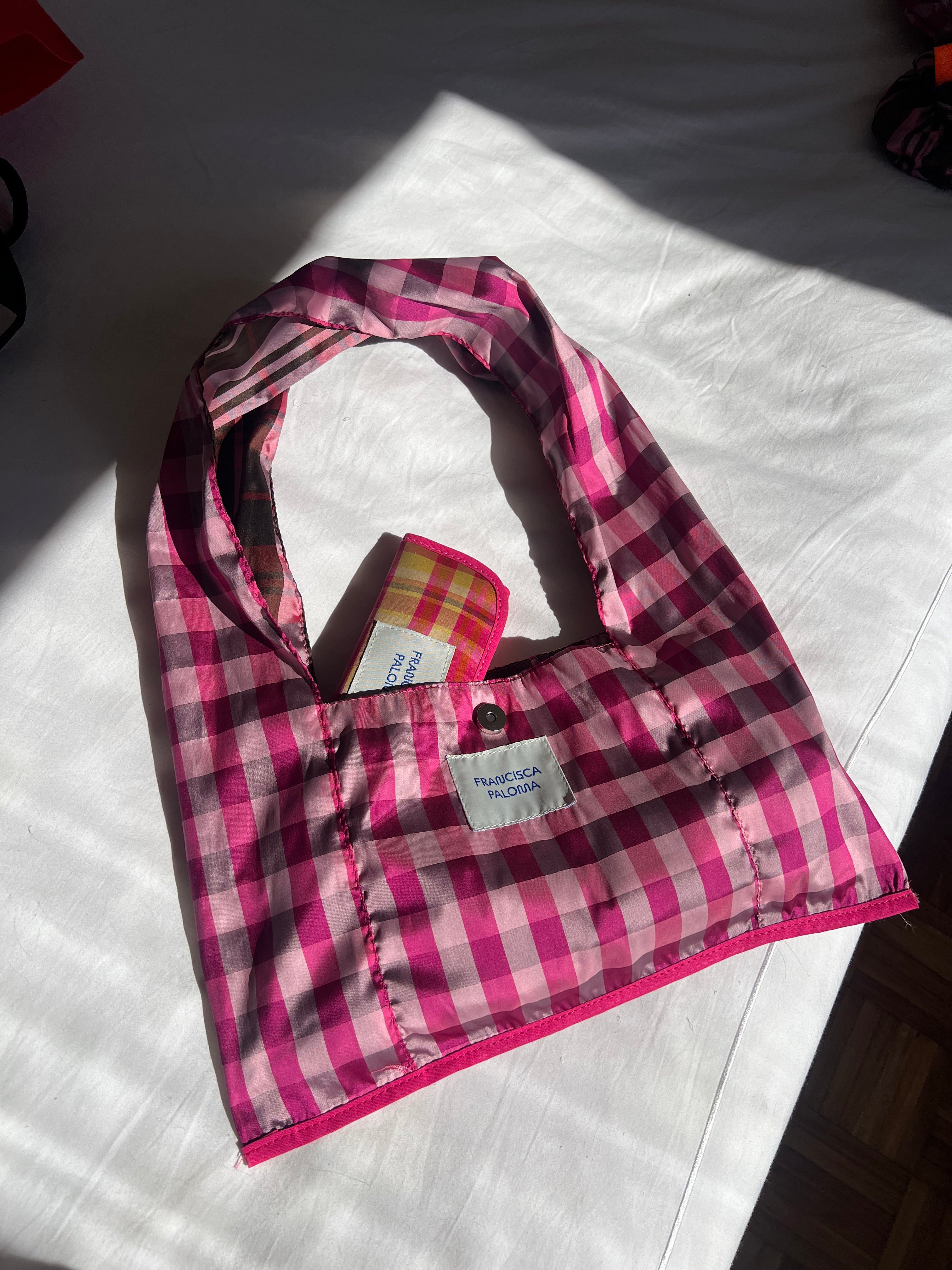 Cartera Combinada Rosa y Marrón