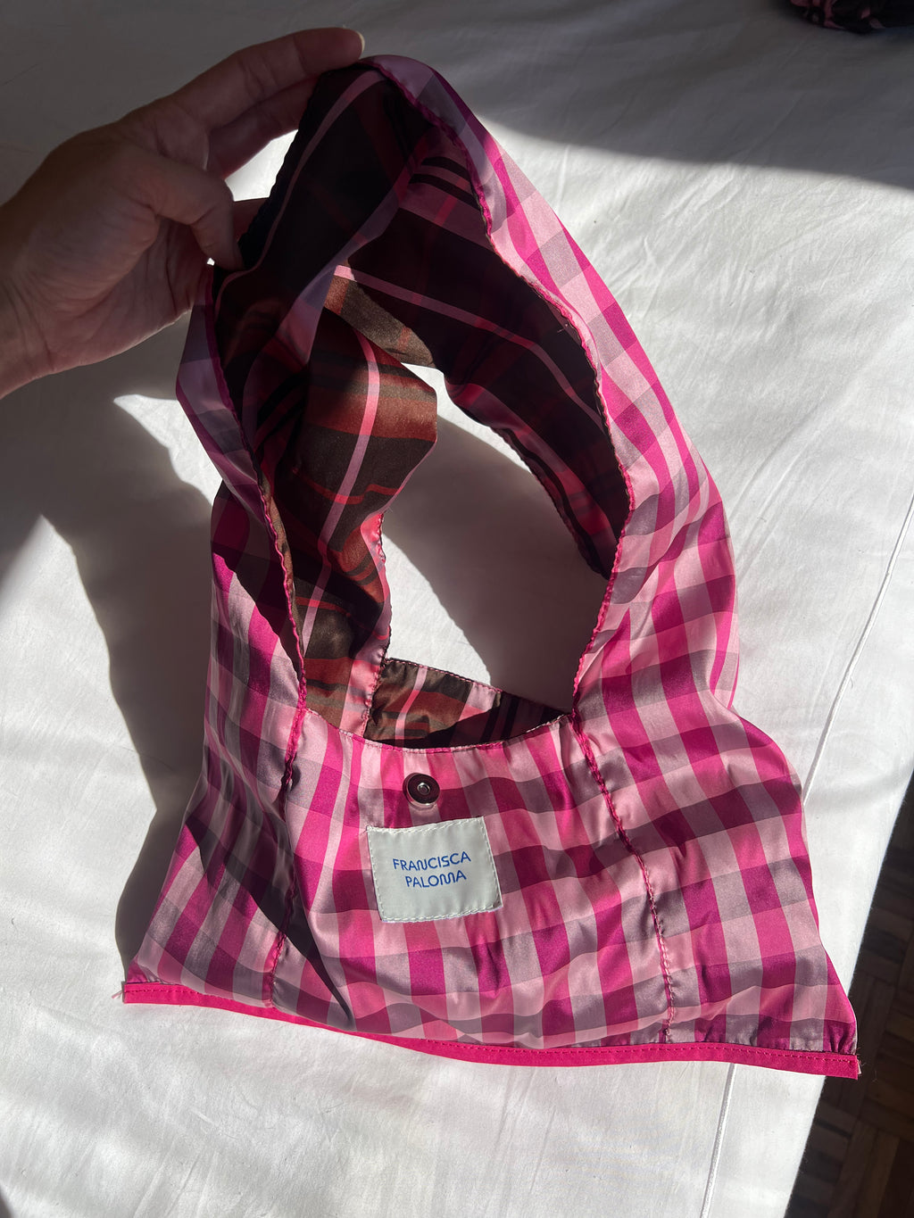 Cartera Combinada Rosa y Marrón