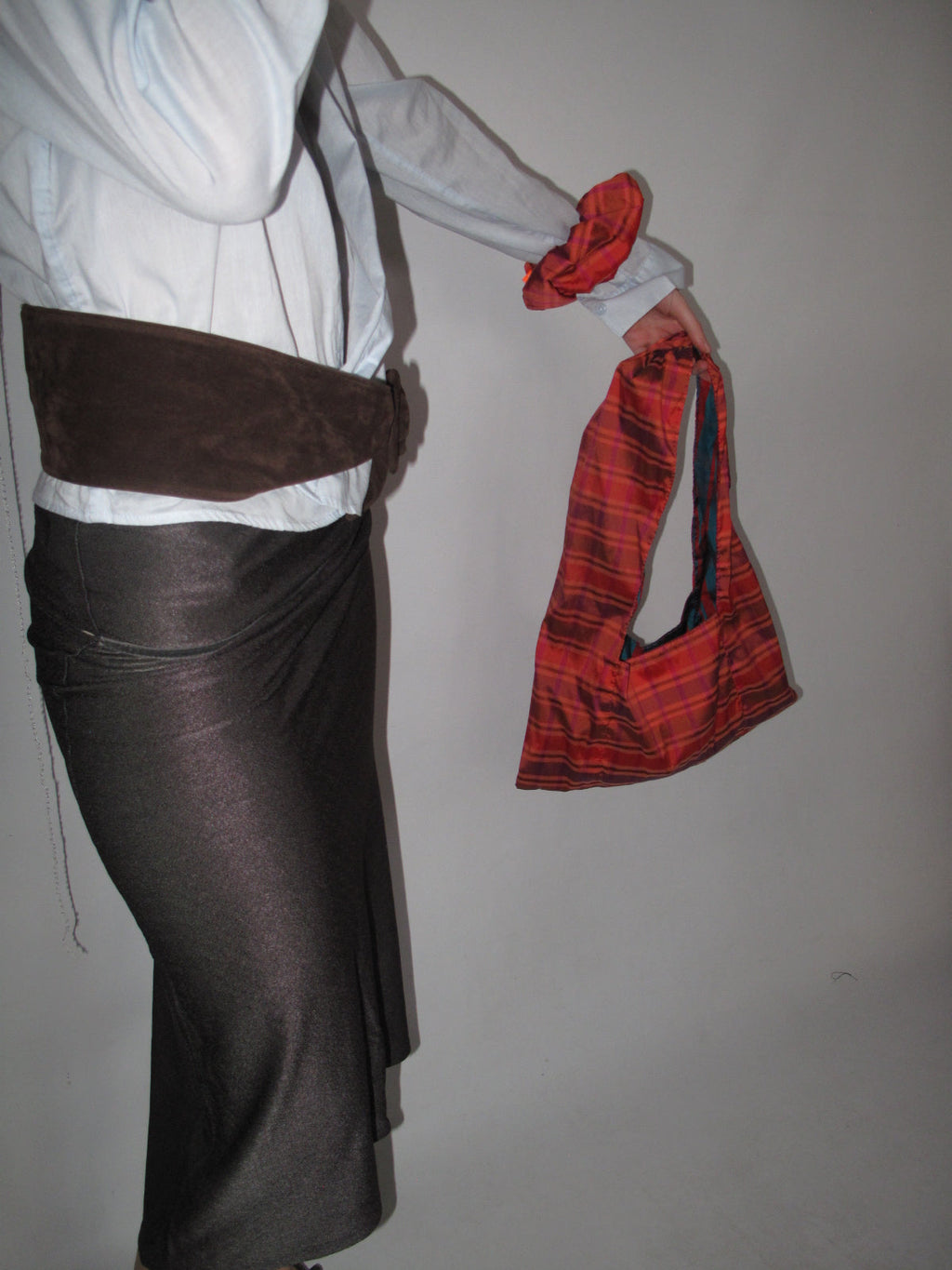 Cartera Combinada Naranja y Turquesa