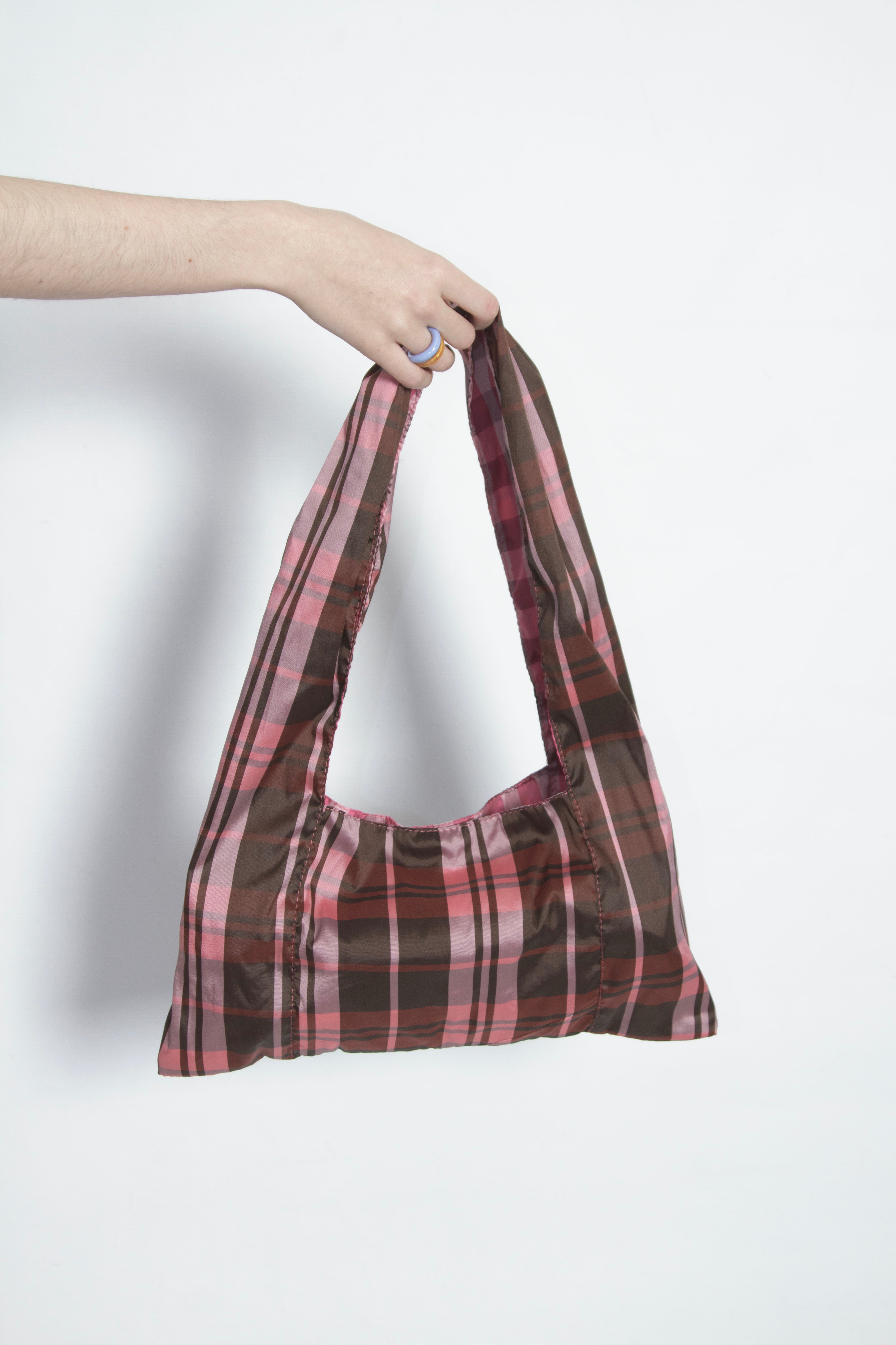 Cartera Combinada Rosa y Marrón