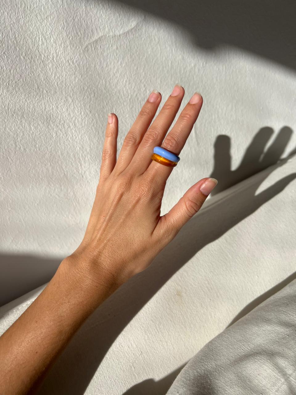 Anillo Caramelo Lila y Ambar