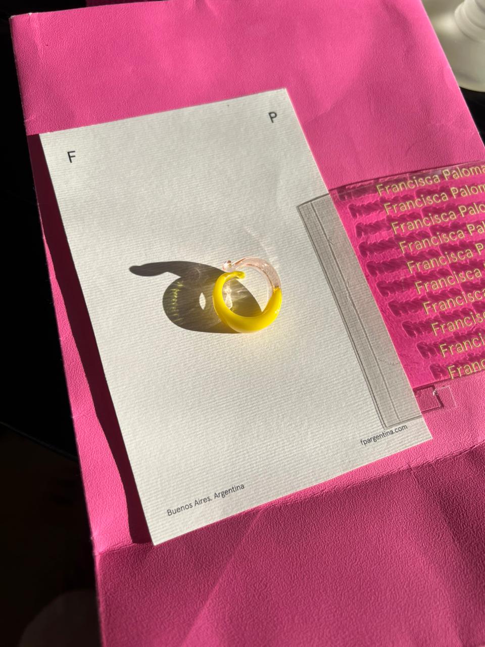 Anillo Caramelo Amarillo y Rosa