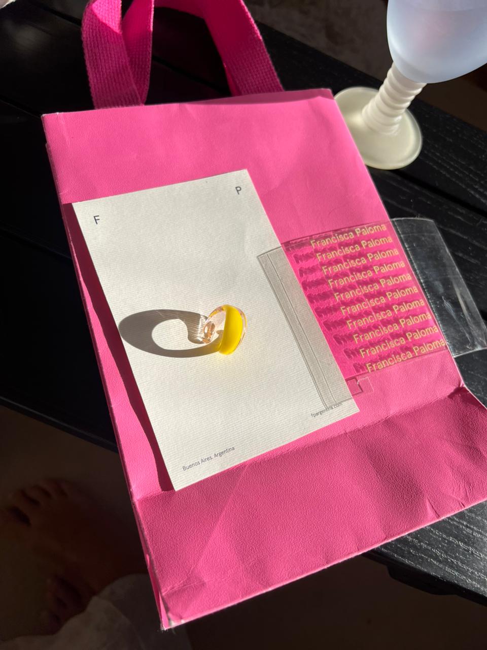 Anillo Caramelo Amarillo y Rosa