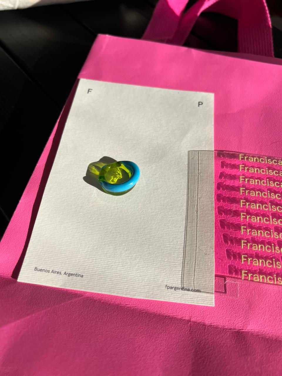 Anillo Caramelo Verde y Turquesa